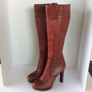 Gianni Bini cordovan leather knee high boots